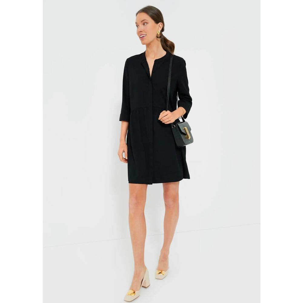 TUCKERNUCK Black Stretch Crepe Royal Shirt Dress NWT Size XS